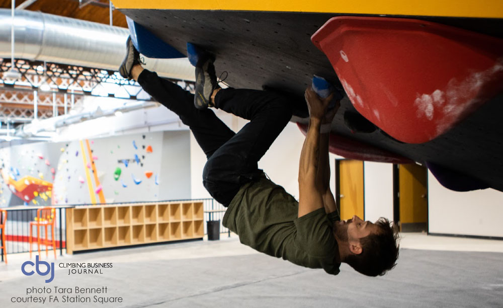 image of climber in gym