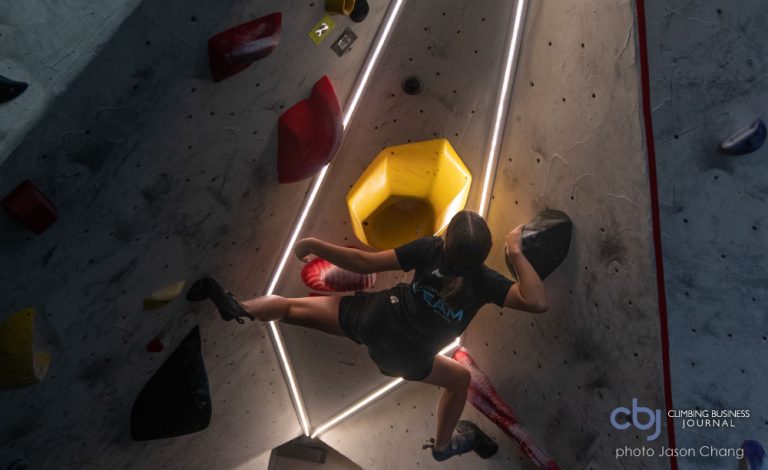 image of youth climber in comp