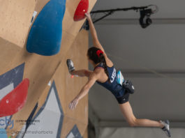 natalia climbing in SLC world cup