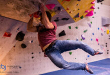image of climber in gym