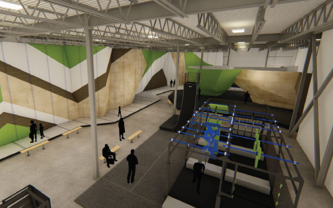 Rending of the new Aspire Climbing gym in Canada