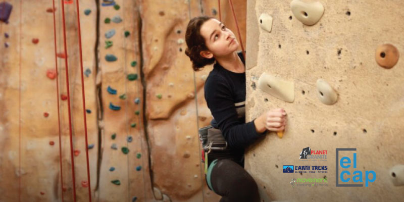 woman climbing at Planet Granite Belmont