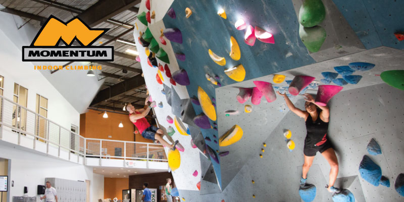 climbers in a bouldering gym