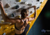 woman climbing on a training board