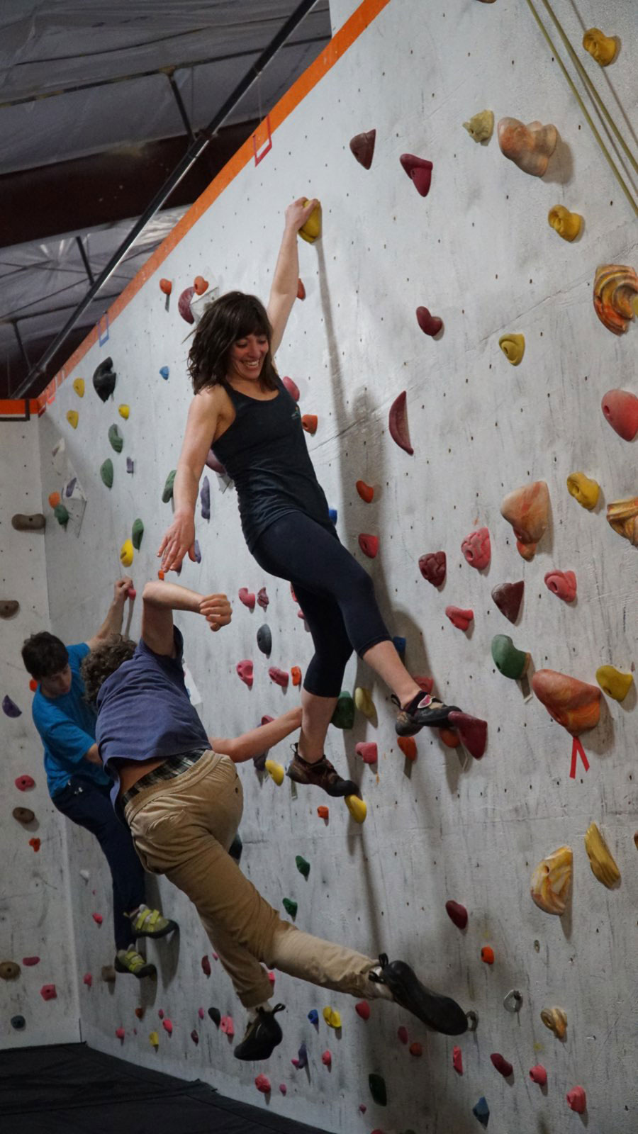 Piperno climbing at Teton Rock Gym