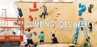 routesetting team in a climbing gym