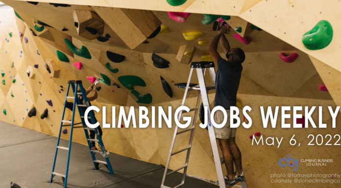 routesetters in a climbing gym