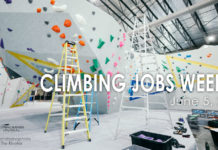 routesetting equipment and ladders in climbing gym