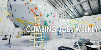 routesetting equipment and ladders in climbing gym