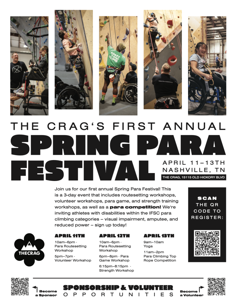 This April The Crag Will Host Its First Annual Spring Para Festival