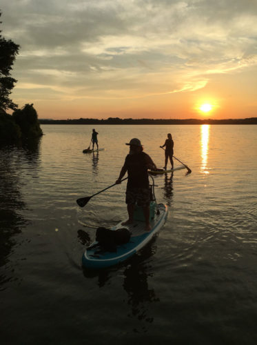 GadRock paddleboard tours at sunset