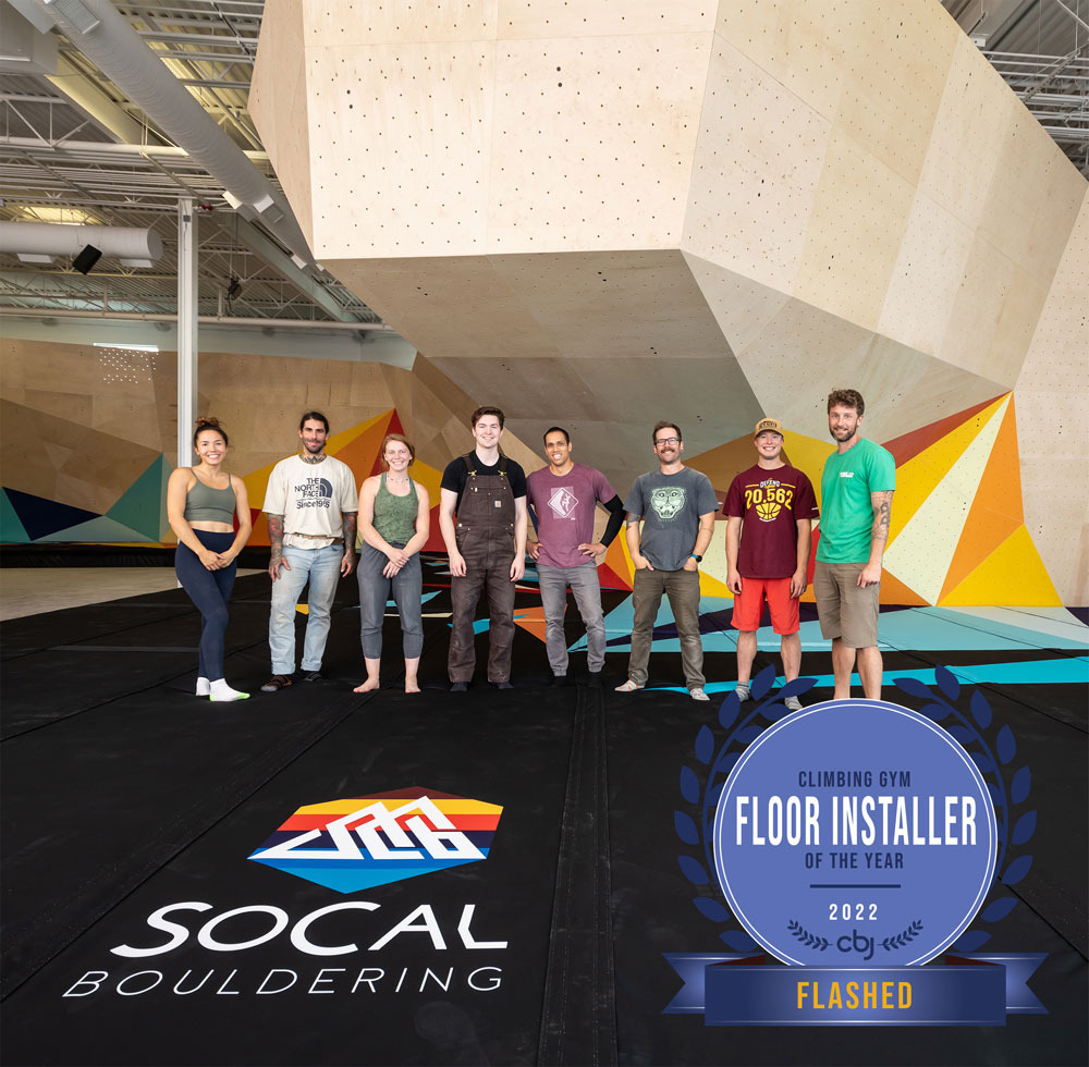Flashed flooring at SoCal Bouldering gym