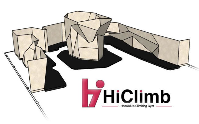 A concept sketch of HiClimb, the new climbing gym coming to Honolulu in 2021.