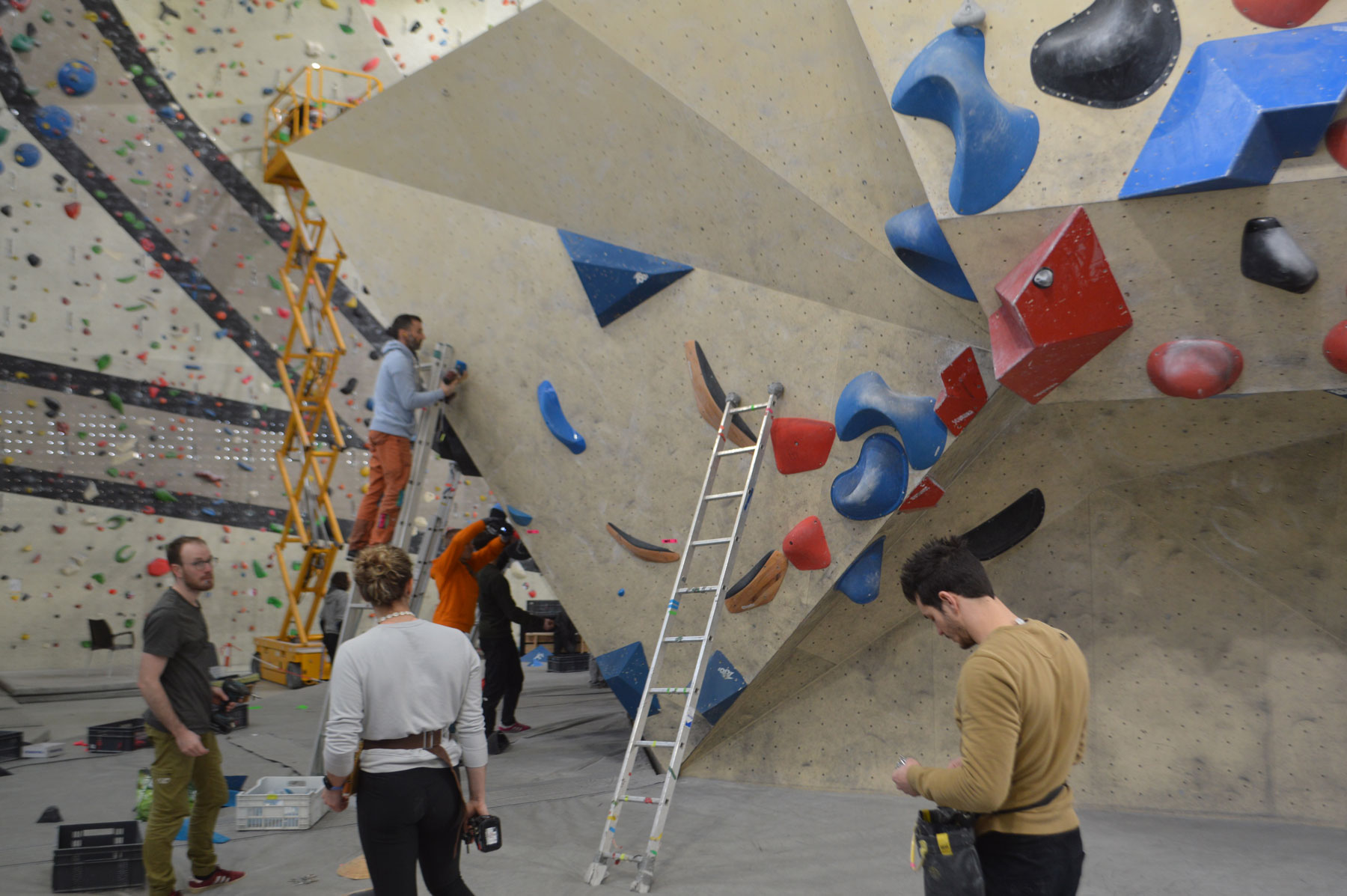 Routesetting in a climbing gym