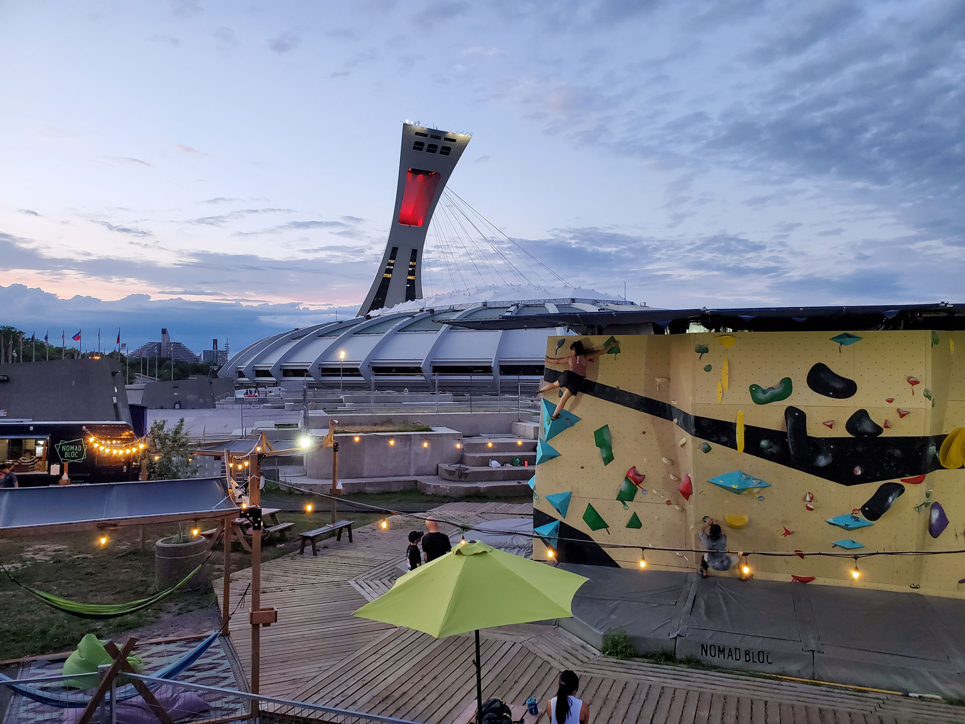 Nomad bouldering wall at Montreal's Olympic Stadium