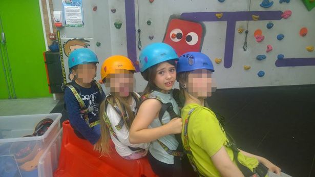 Katie, second from right, at the Fun Factory before the incident happened.  Photo: The Mirror