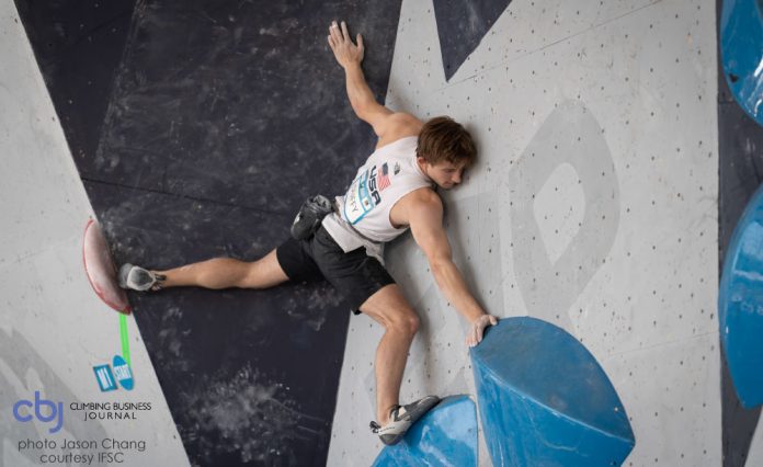 image of climber in competition