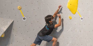 youth climber in comp