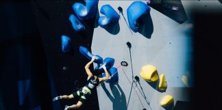 image of climber in Bern world championships