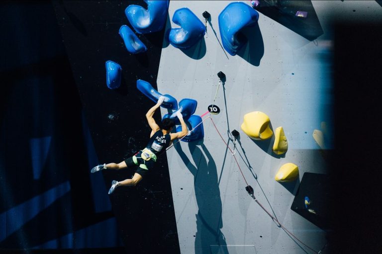 image of climber in Bern world championships