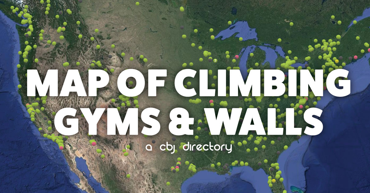 map of climbing gyms and walls