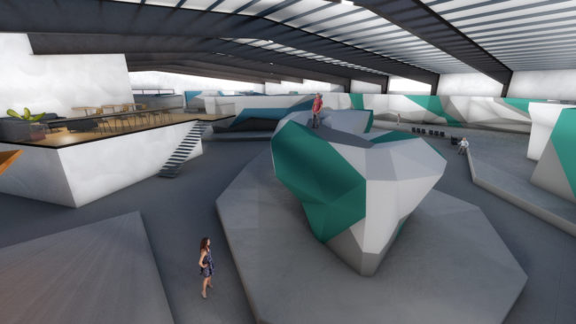 A rendering of the new Momentum bouldering gym in Houston.  Photo: Momentum.  