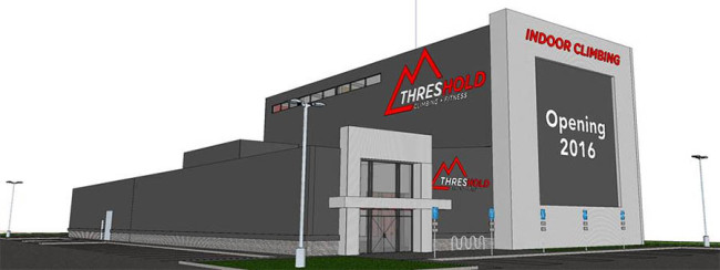 Building renderings of the new Threshold Climbing and Fitness.