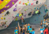 Youth climbers at competition